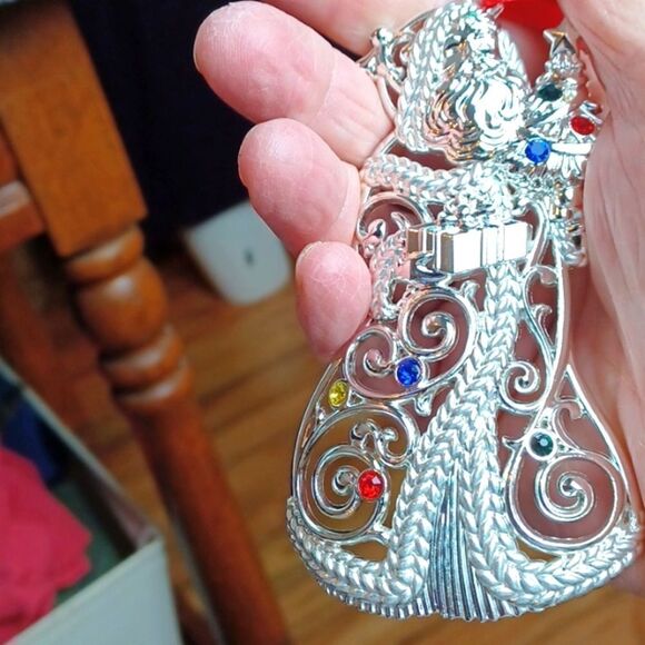 LENOX SETOF 2  Collectors Silver /W Jewels Santa &MrSnowMan New  4x4 - Picture 6 of 12